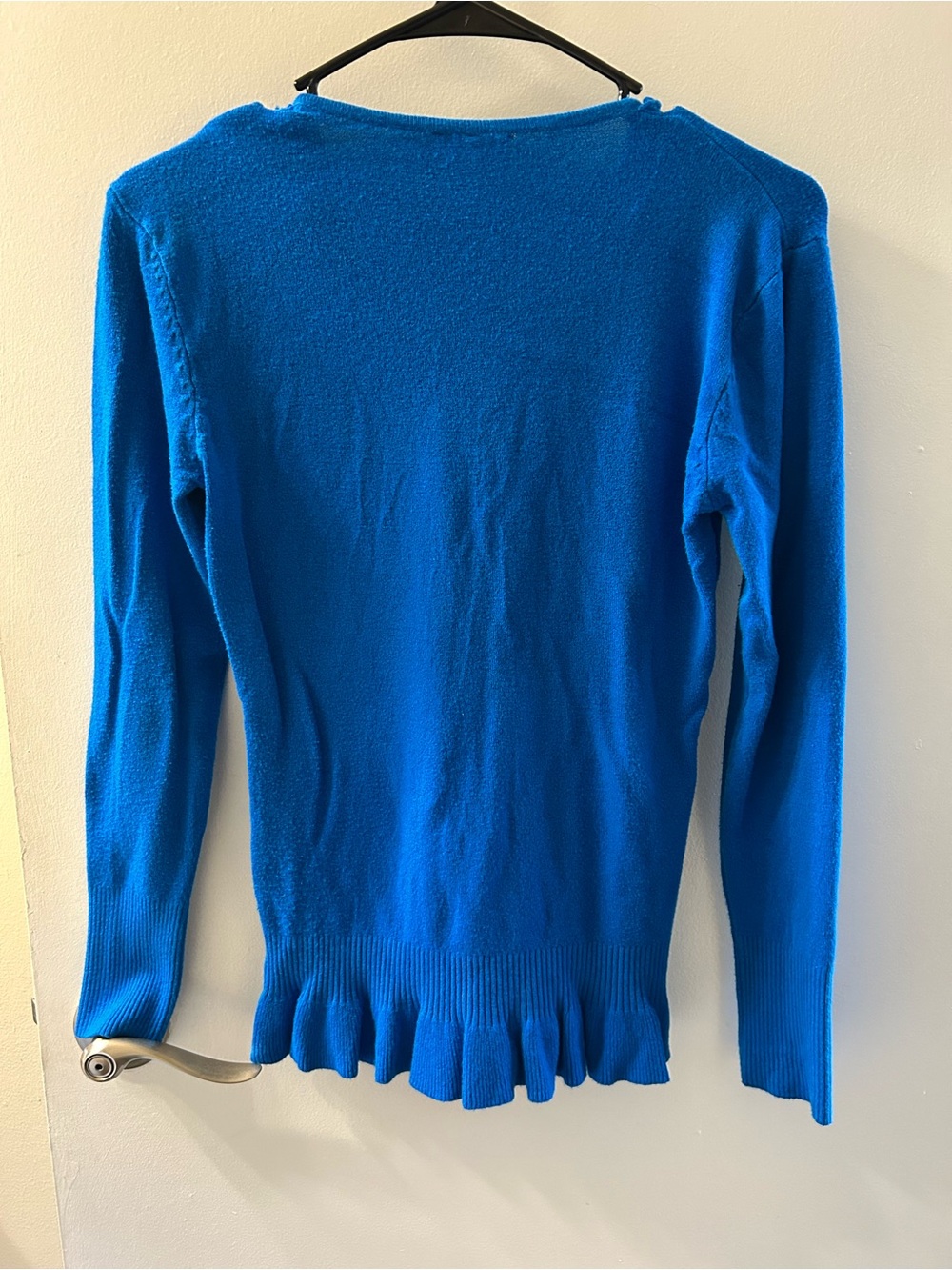 Blue Ruffle-Trim Zip Cardigan - Picture 4 of 4